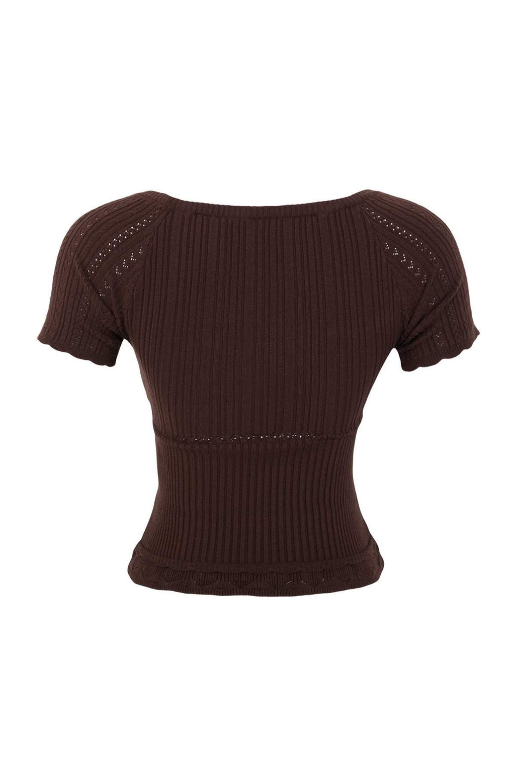Trendyolmilla Ekru Premium Iplik/Ozel Iplik Kurdele Detayl? Kare Yaka Triko Bluz TWOSS25BZ00182  фото 11