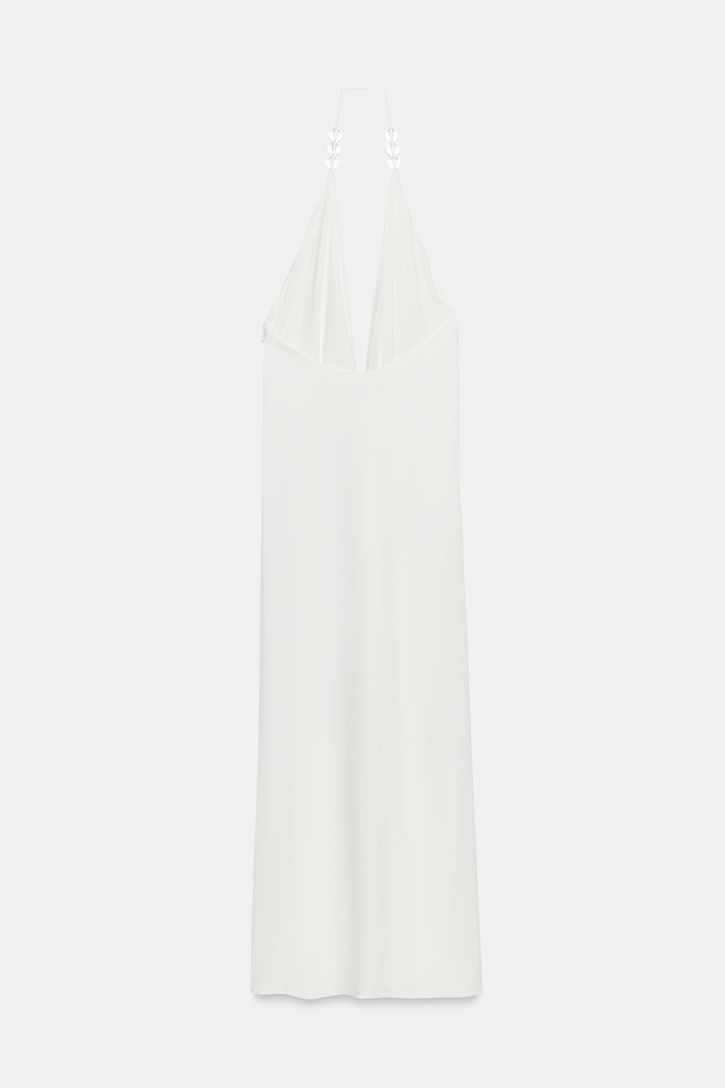 VESTIDO LARGO HALTER BOLAS / Blanco - Zara фото 8
