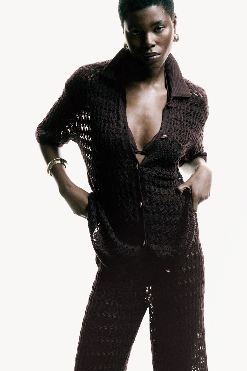 C?rdigan de algod?n efecto crochet - H&m фото 2