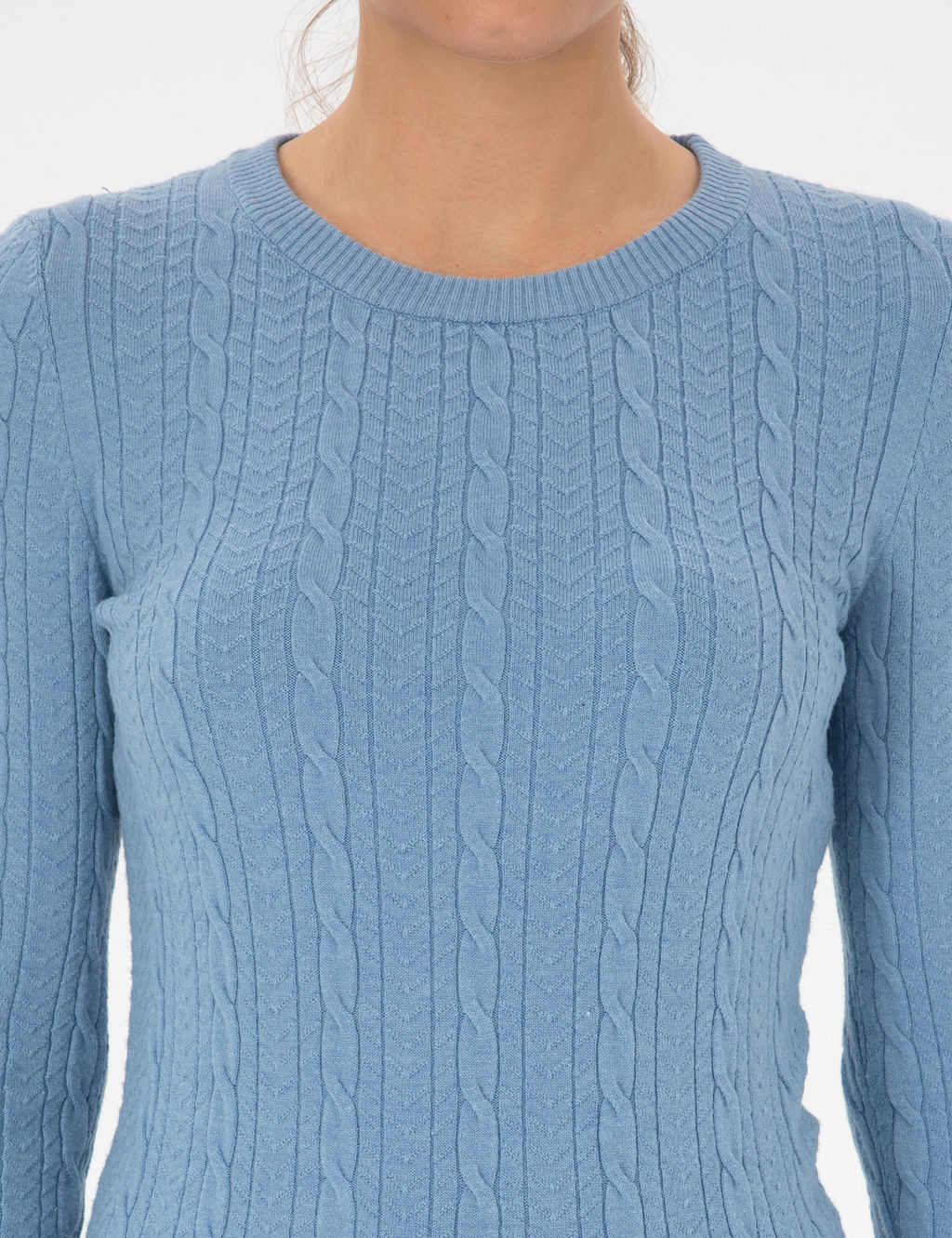 A__k Mavi Extra Slim Fit _rg_ Desenli Kazak