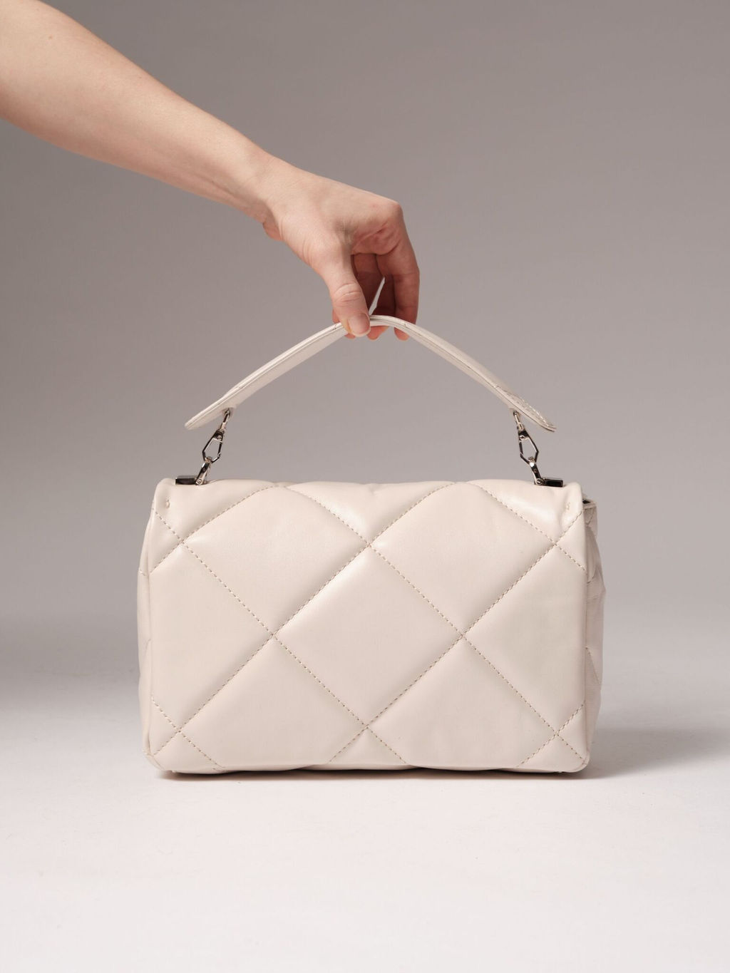 Сумка кожаная Deboro 30558 ванильное молоко