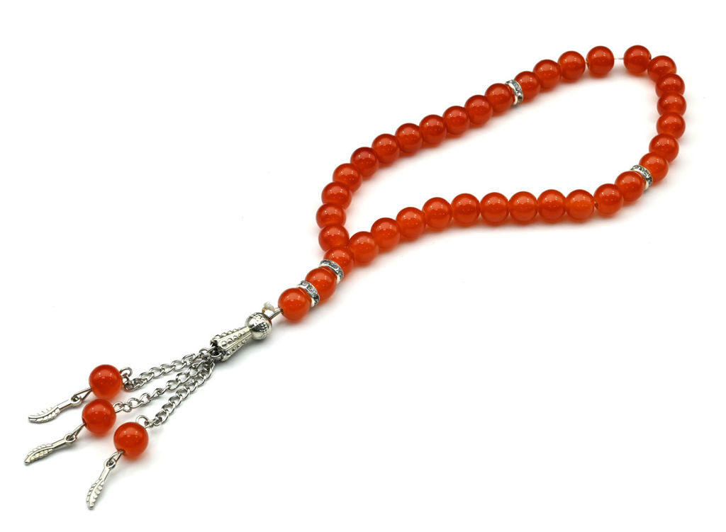 Четки шарик 8мм цв.рыжий, 24см