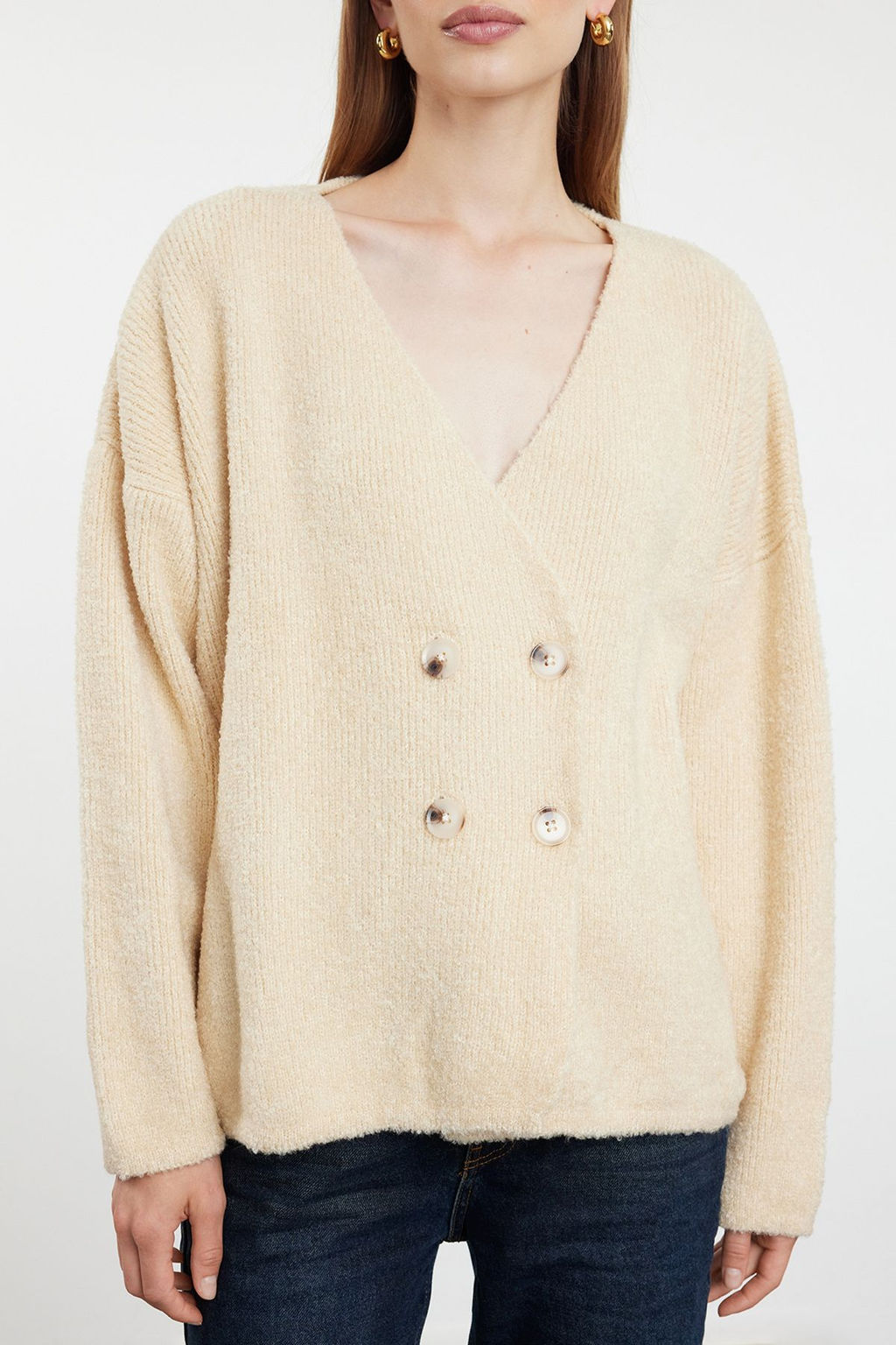 TRENDYOLMILLA Tas Yumusak Dokulu Kruvaze Triko H?rka TWOAW25HI00163  фото 3