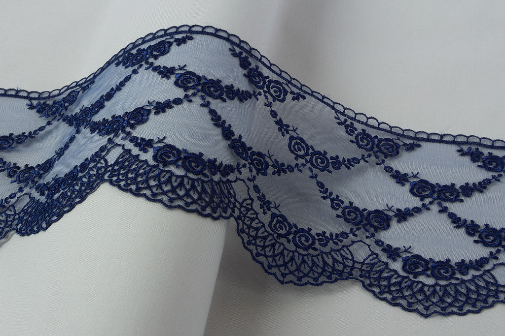 Кружево Gamma сетка 155 мм GKM-15504 в пакете 10 м 0.2 Турция TL010DB т.синий