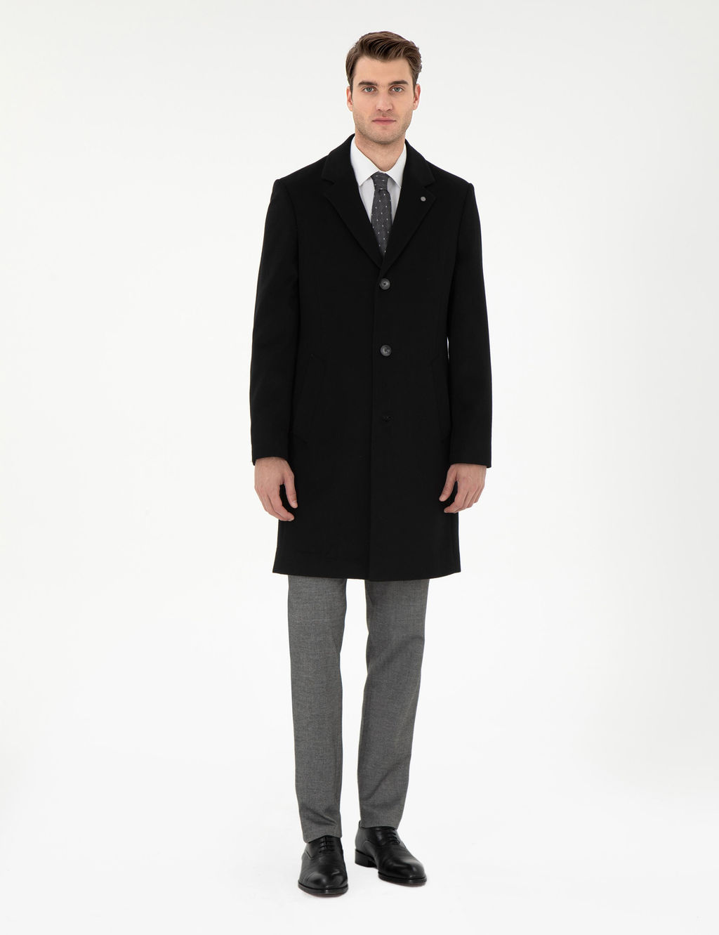Siyah Slim Fit Palto - Pierre cardin фото 4