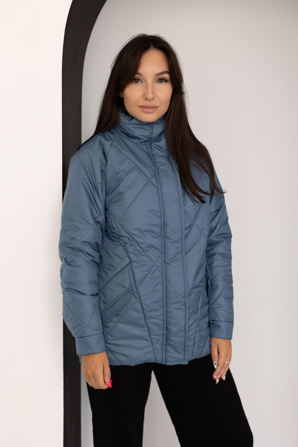 Куртка женская демисезонная 24680 (черный/серый опал) - Kankan фото 17