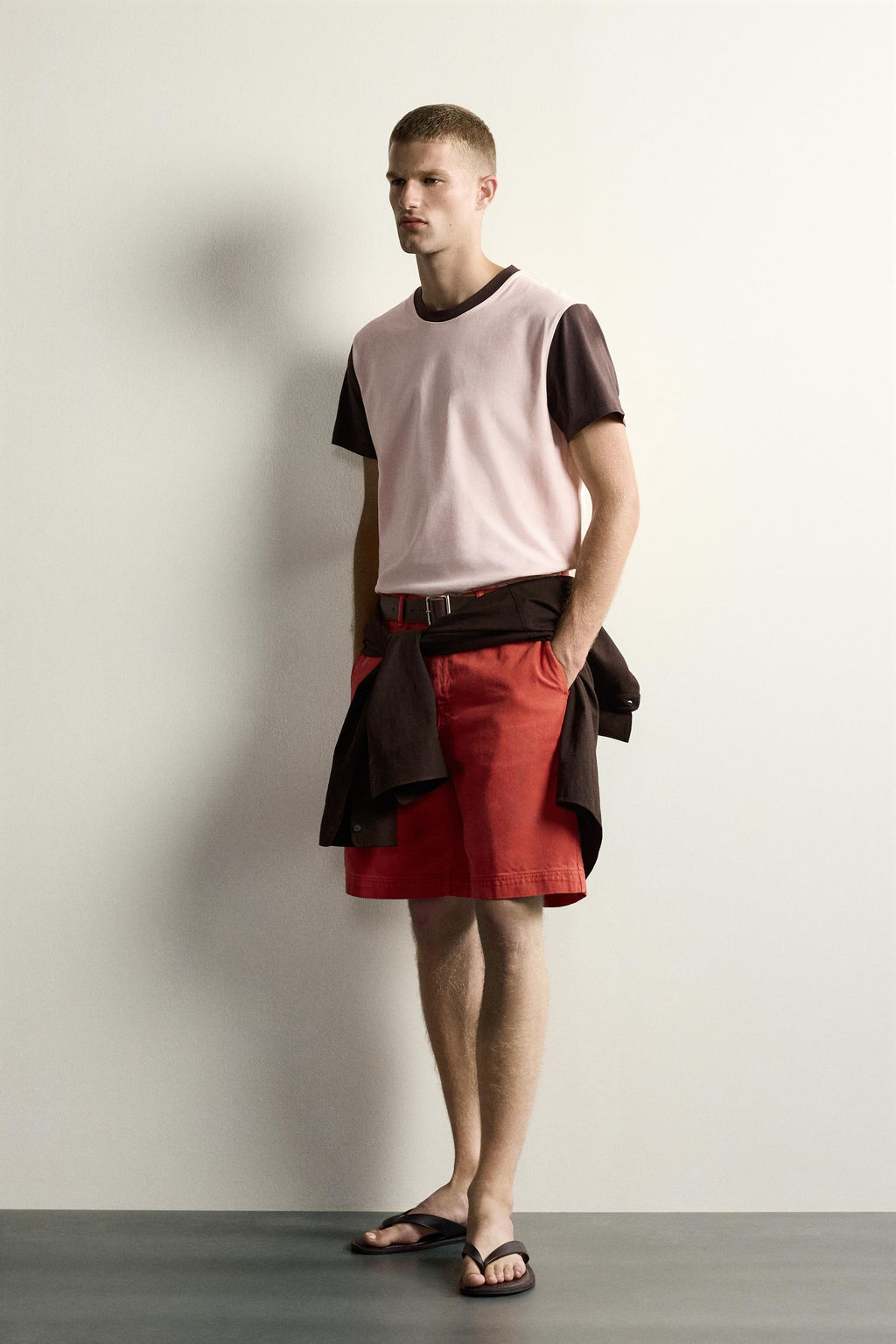 CAMISETA REGULAR FIT COLOR BLOCK / Rosa palo - Zara фото 4