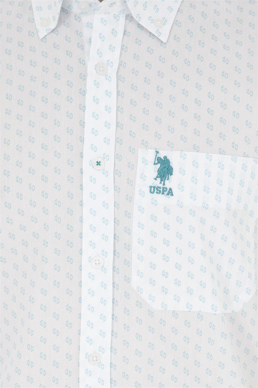 U. S. Polo Assn / Мужская мятная рубашка с коротким рукавом - U.s. polo assn фото 6