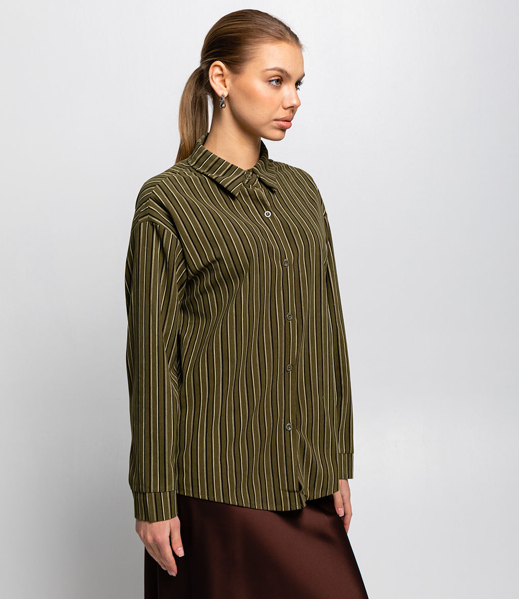 Рубашка #КТ8843 (1), хаки - Dommod фото 2