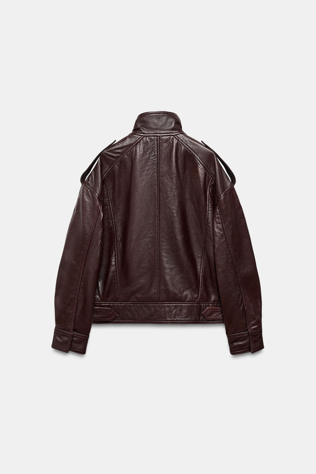 100% LEATHER BOMBER JACKET ZW COLLECTION LIMITED EDITION - Zara фото 7