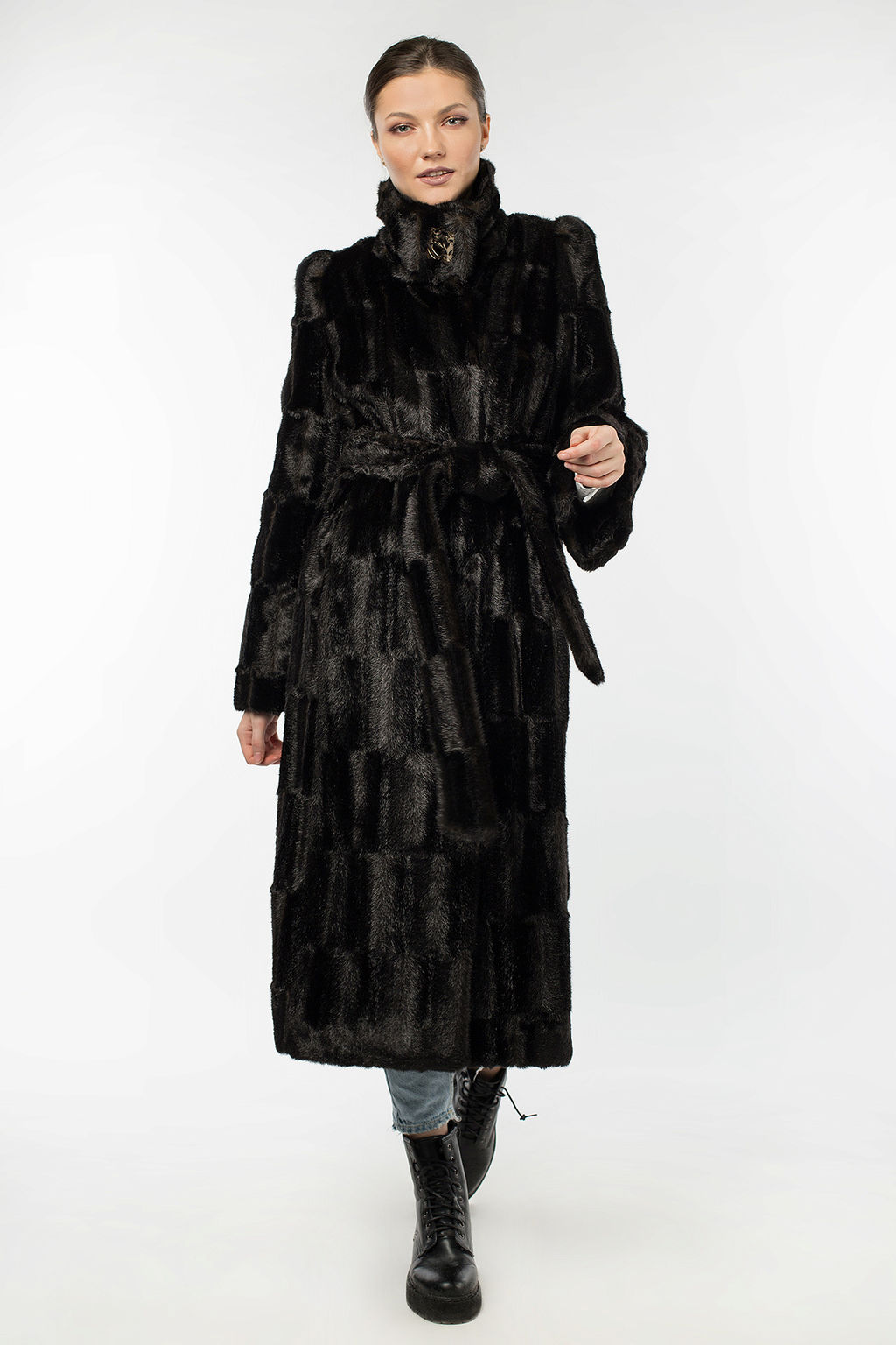 02-0765 Пальто женское утепленное (пояс) - Империя пальто фото 4