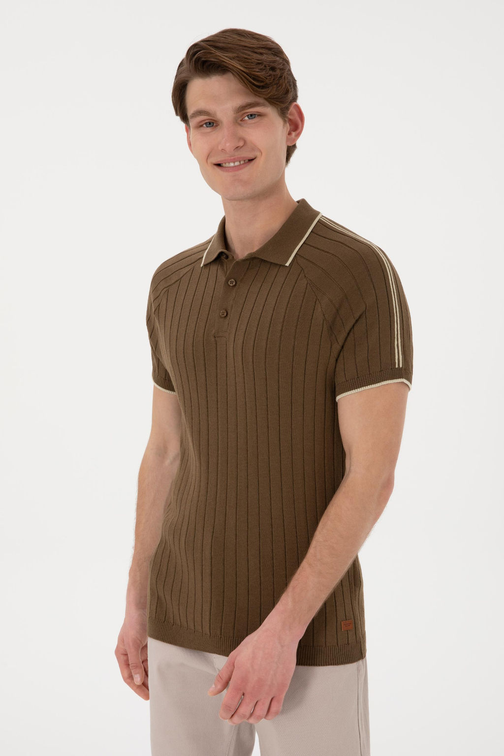 Erkek Slim Fit Bisiklet Yaka Haki Ti__rt - U.s. polo assn фото 3