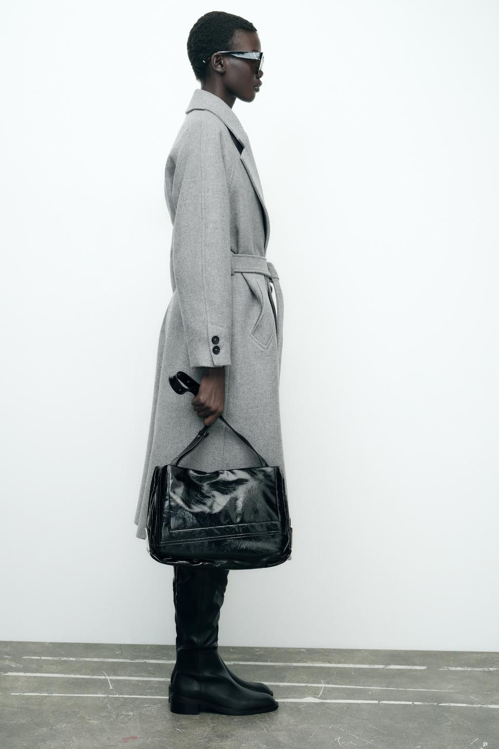 LONGLINE BELTED WOOL BLEND COAT - Zara фото 27