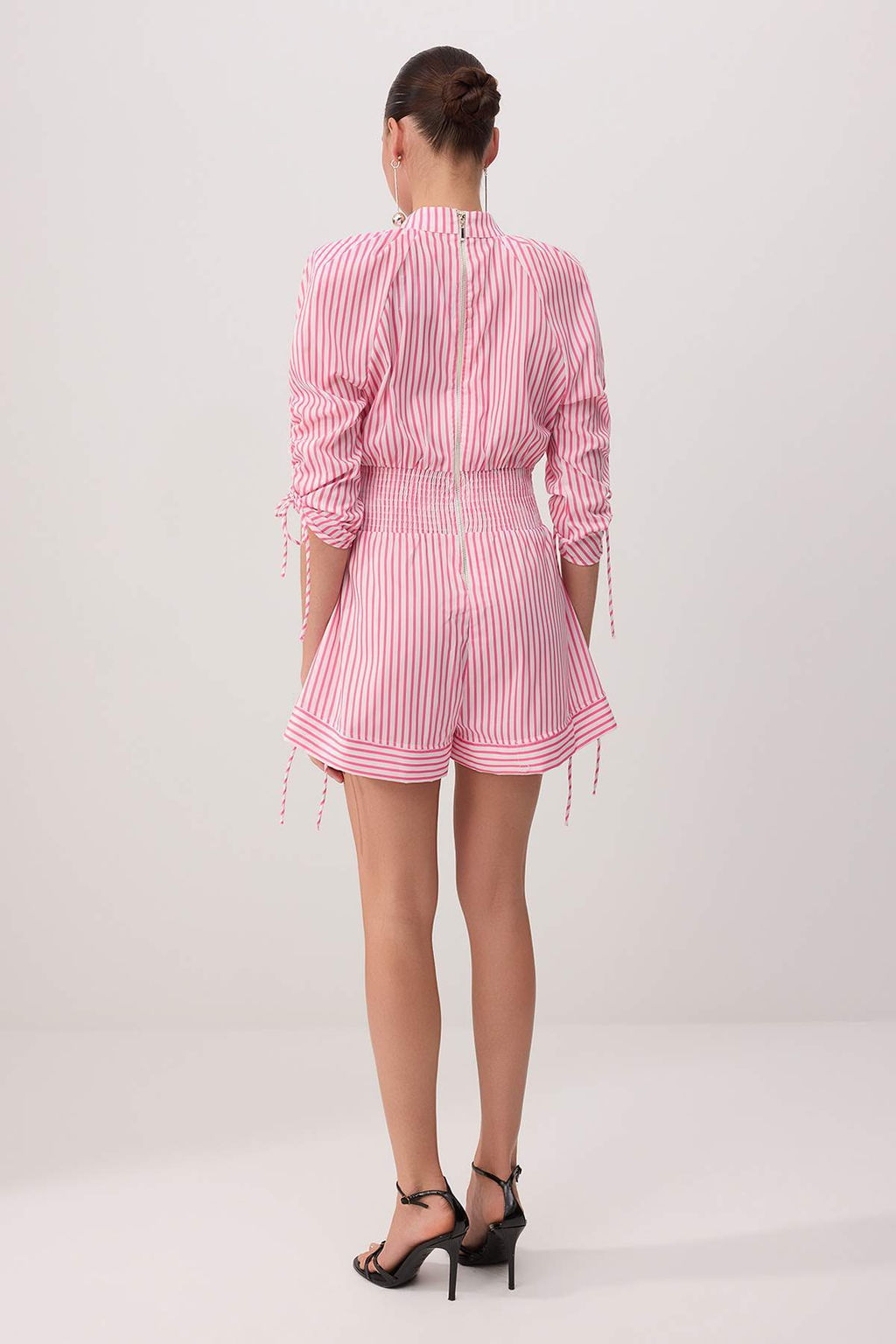 Trendyolmilla X Sagaza Studio Pembe-Beyaz Cizgili Poplin Tulum TPRSS22TU00000  фото 12