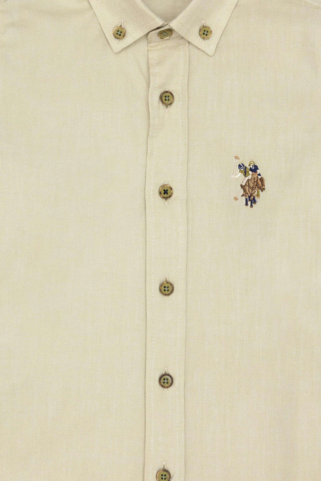 Рубашка для мальчика U.s. Polo Assn базовая с длинным рукавом темно-хаки  фото 9