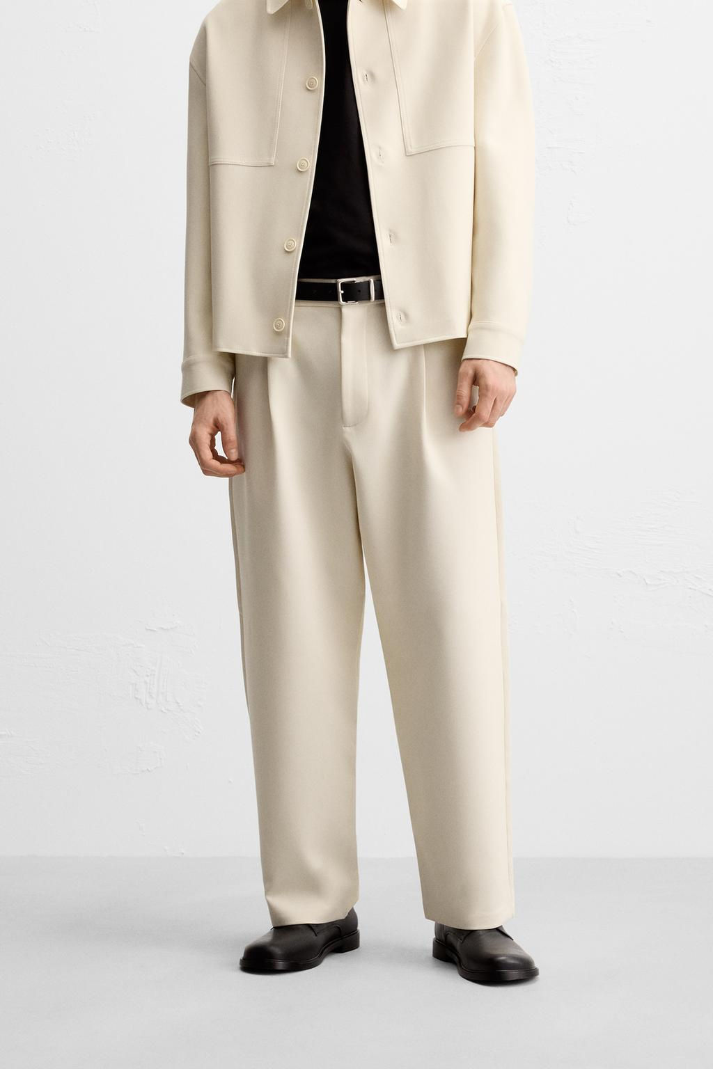 RELAXED FIT PLEATED TROUSERS - Zara фото 10