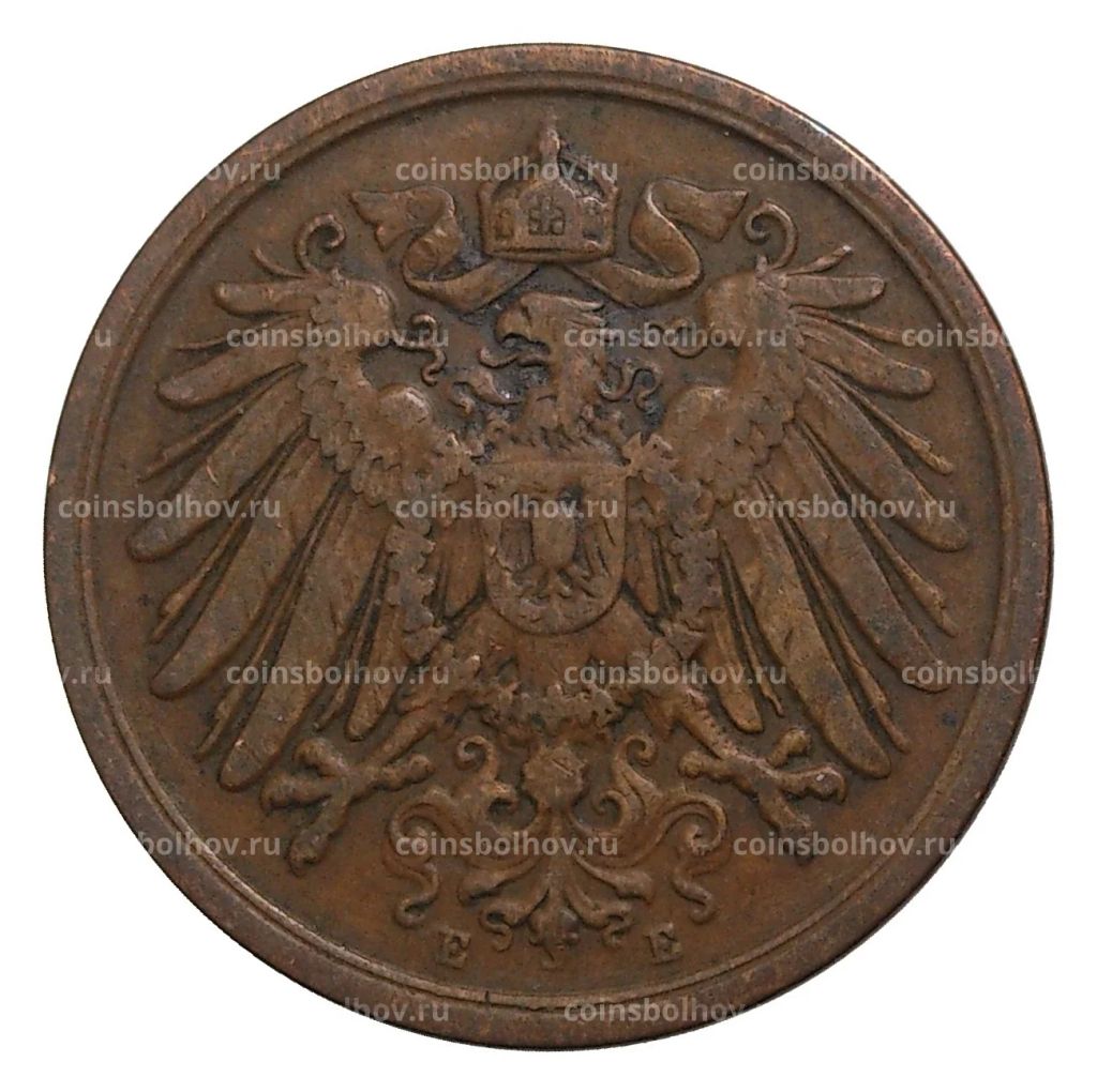 2 пфеннига 1908 года Е Германия