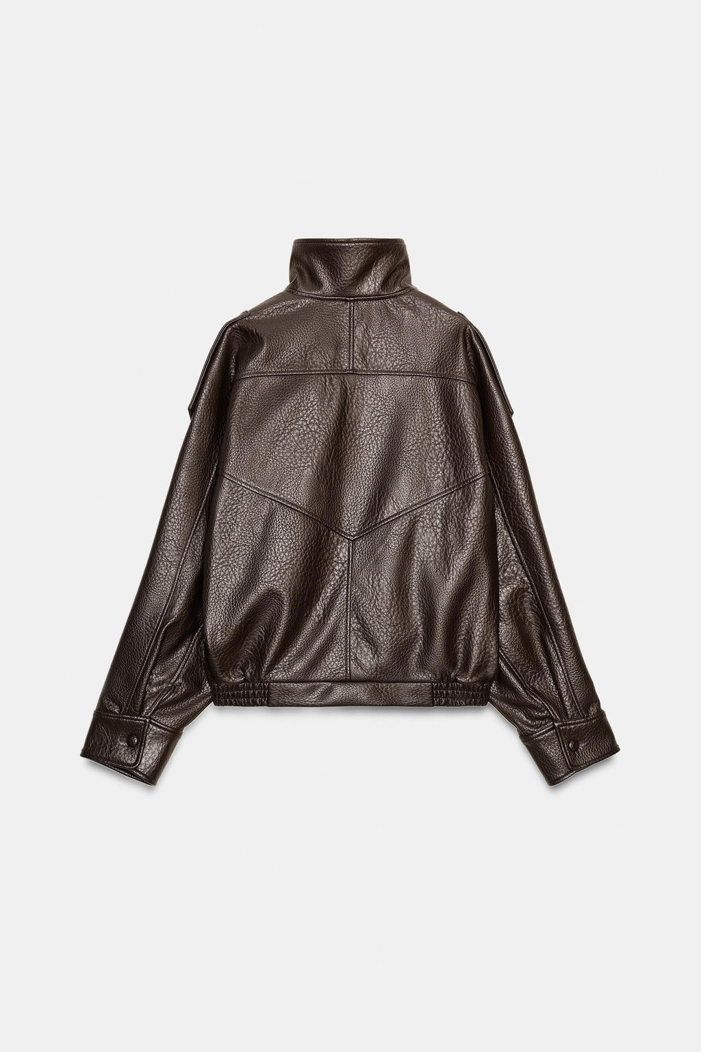 LEATHER EFFECT BIKER JACKET - Zara фото 9