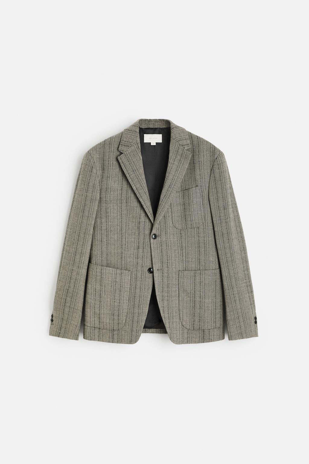 HERRINGBONE COTTON - WOOL BLAZER - Zara фото 7