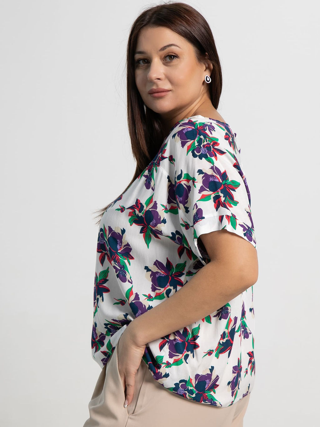 Блуза Элина (белая) Б15249-13М - Lt collection фото 7