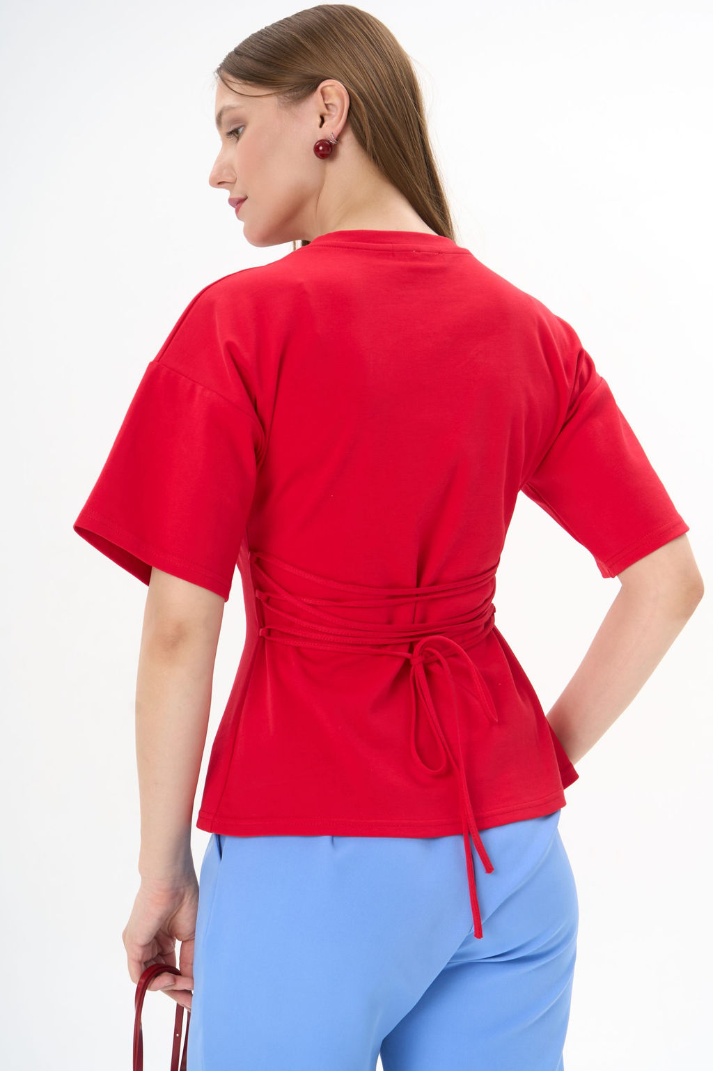 Футболка с завязками Николь (красный) - Эльза фото 11