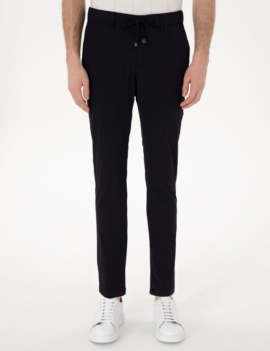 Lacivert Slim Fit Jogger Kanvas Pantolon