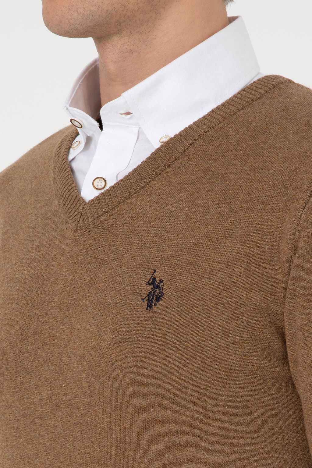 Erkek Haki Melanj Basic Kazak - U.s. polo assn фото 7