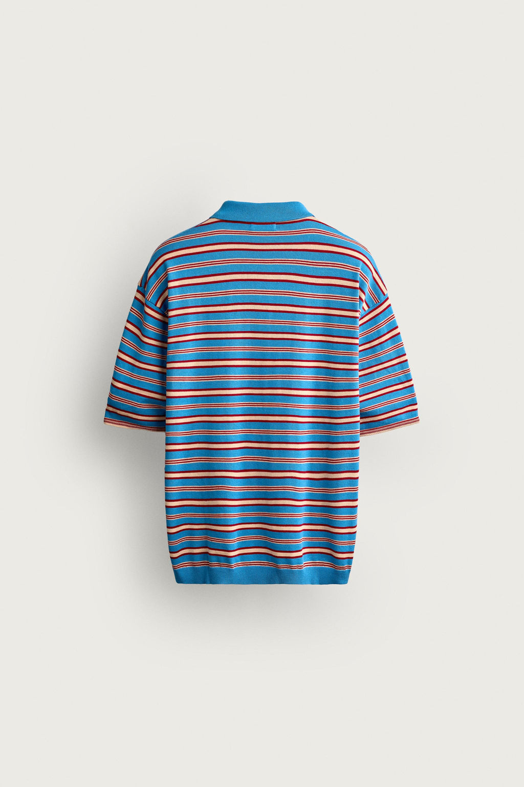 POLO PUNTO JACQUARD RAYAS / Azul claro - Zara фото 6