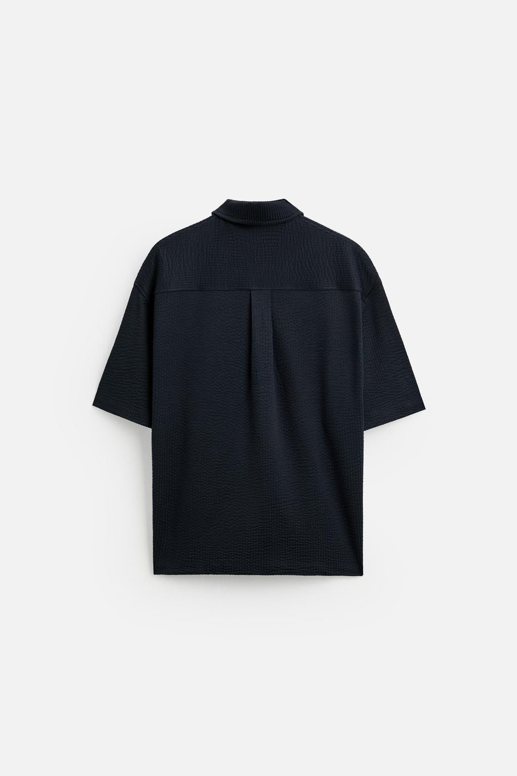 SEERSUCKER POLO SHIRT WITH ZIP - Zara фото 8