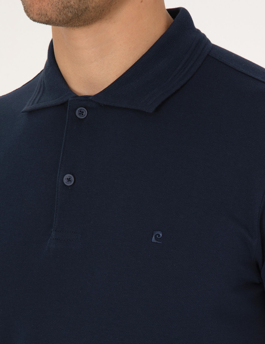 Lacivert Slim Fit %100 Pamuk K_vr_lmaz Polo Yaka Basic Ti__rt