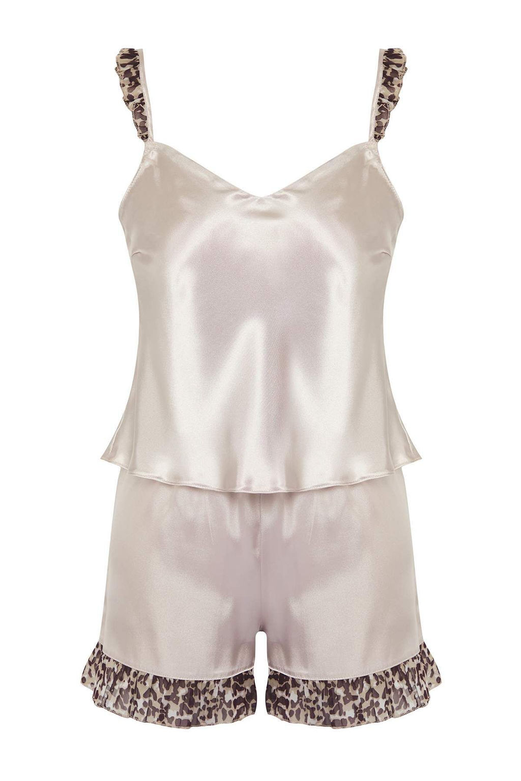 Vizon 3lu Ceyiz Set Leoparl? F?rf?rl? Saten Kulotlu ve Sortlu Dokuma Pijama Tak?m? THMSS25PT00322 - Trendyolmilla фото 7