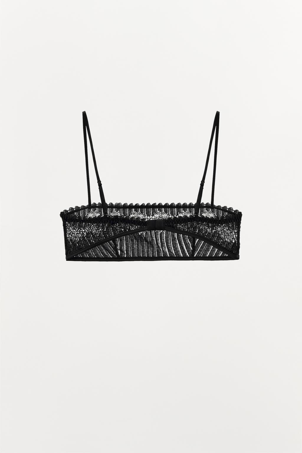 PLEATED LACE BANDEAU BRA - Zara фото 5