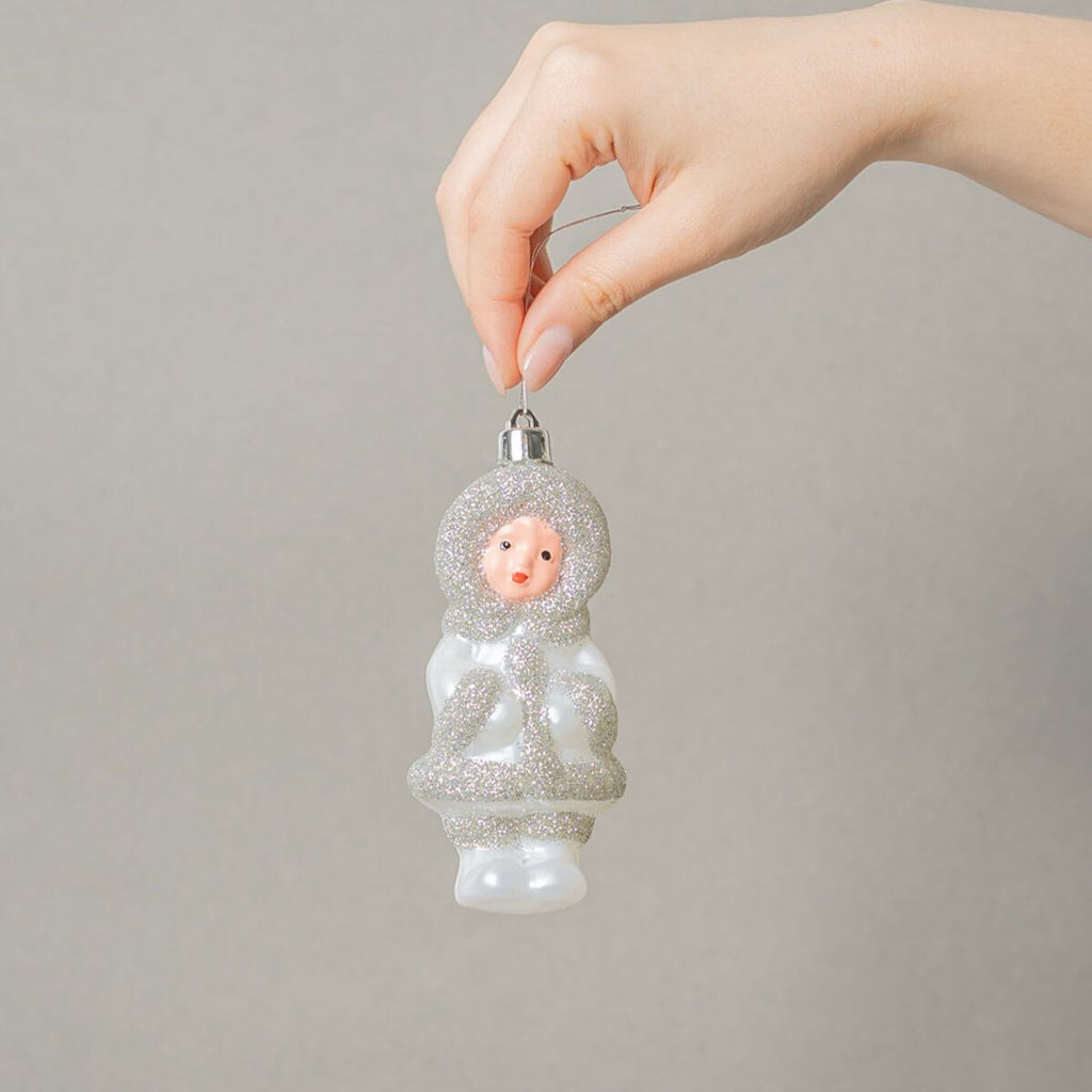 Набор новогодних елочных игрушек "Ангелок", серебро, 3 шт., 11.5 см., пластик