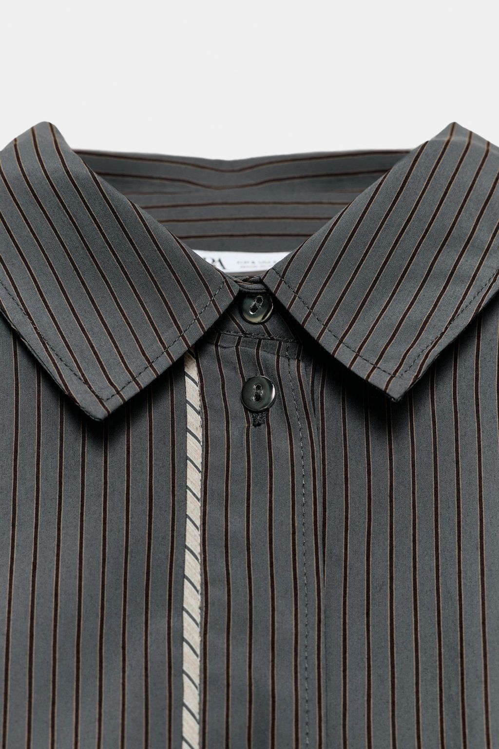 CONTRAST STRIPED VISCOSE BLEND SHIRT - Zara фото 22