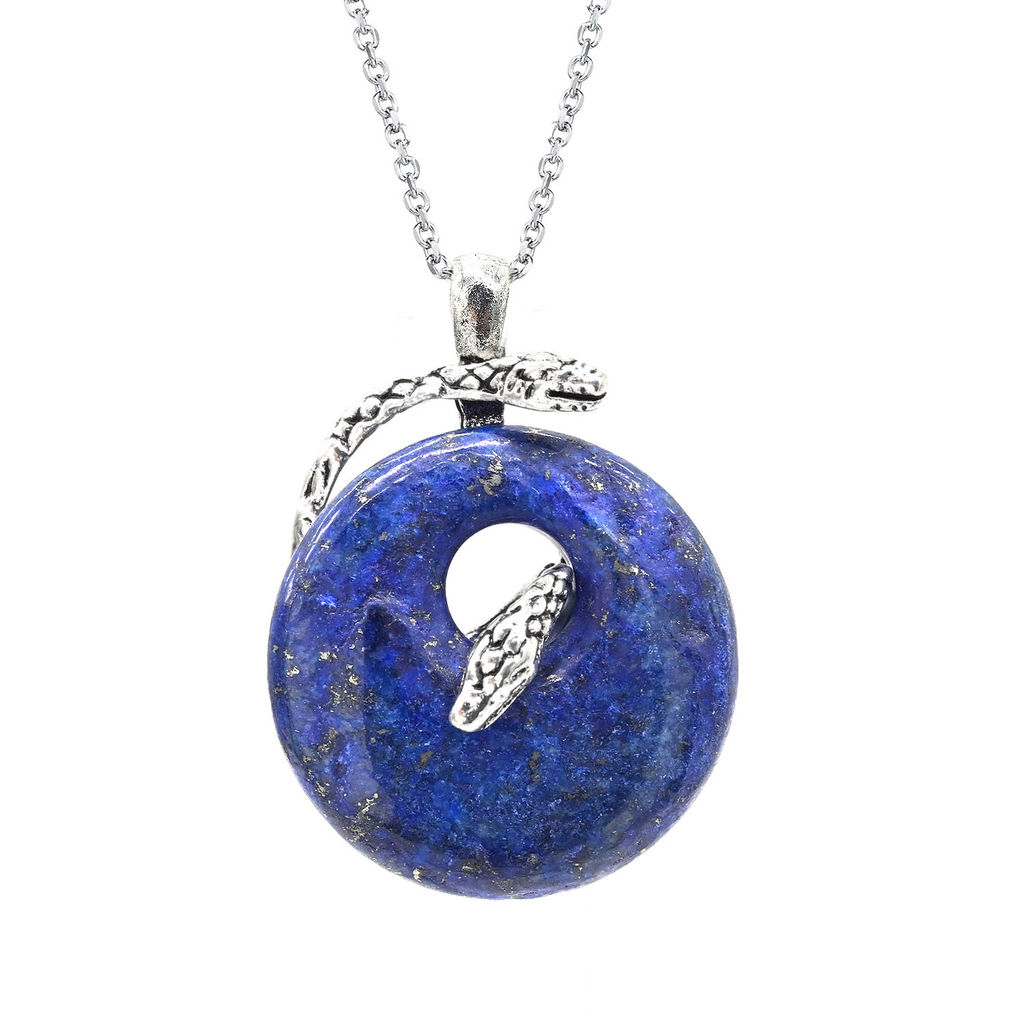 Подвеска с лазуритом Змея в кольце 30*40мм