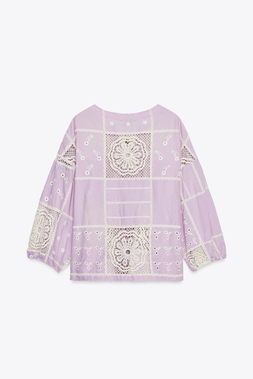 CONTRAST CROCHET SHIRT - Zara фото 6