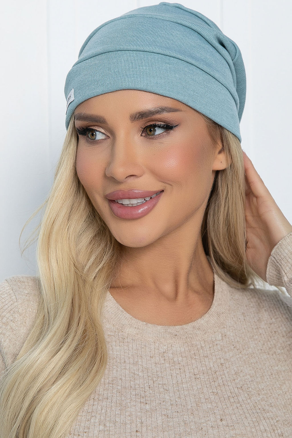 Шапка Емеля с лейблом LT (светло-бирюзовая) ШЕ01 - Lt collection фото 3