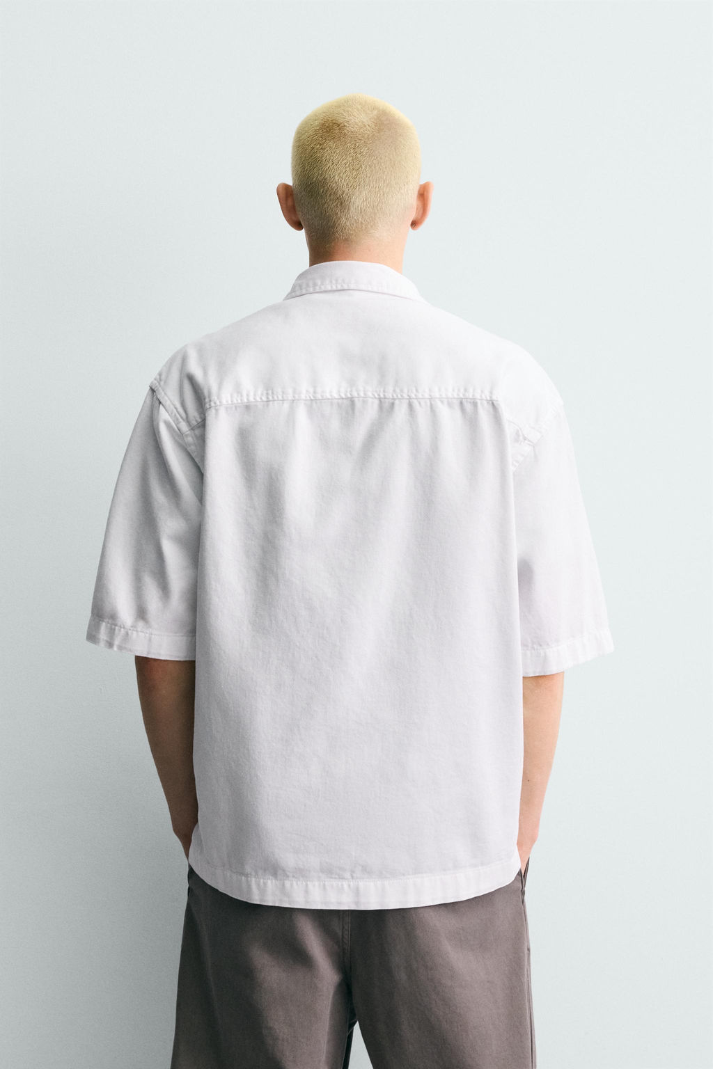 SOBRECAMISA ESTRUCTURA BORDADO / Blanco - Zara фото 3