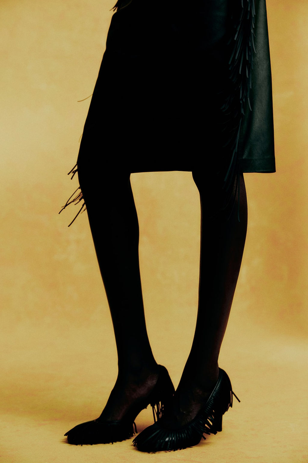 Salones destalonados de piel con flecos - H&m фото 3