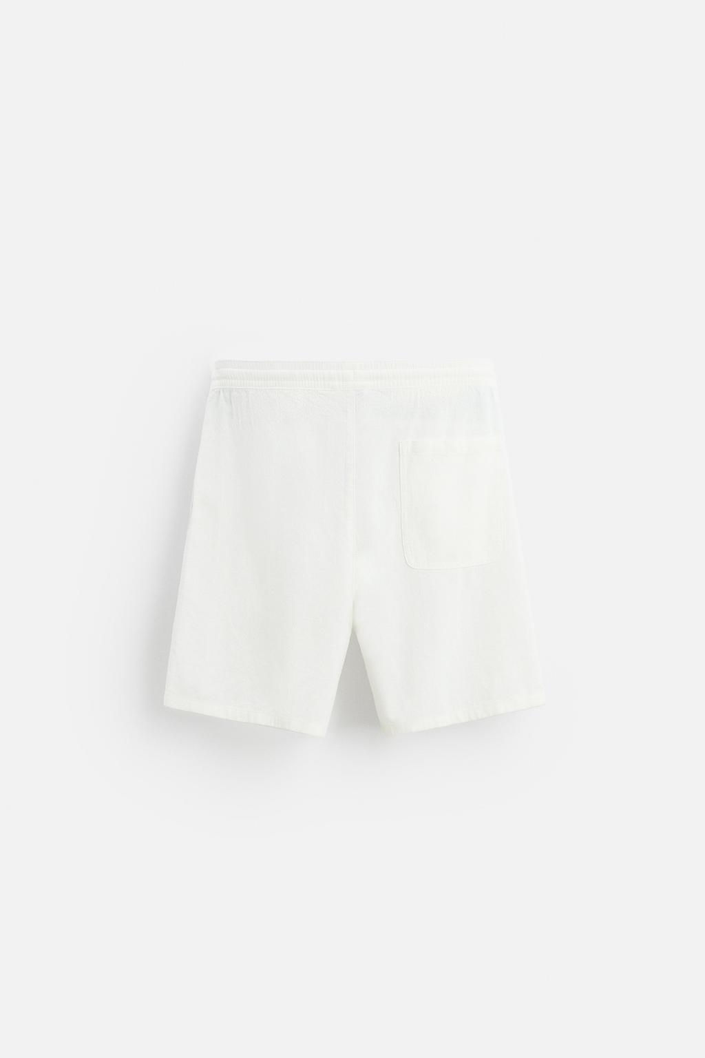 EMBROIDERED TEXTURED BERMUDA SHORTS - Zara фото 16