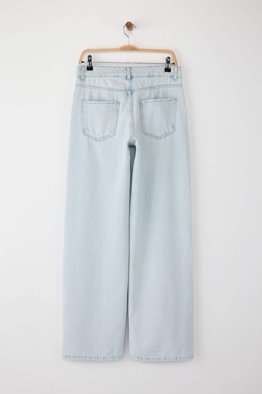 Ac?k Mavi Dusuk Bel Wide Leg/Genis Paca Jeans TWOAW26JE00001 - Trendyolmilla фото 6