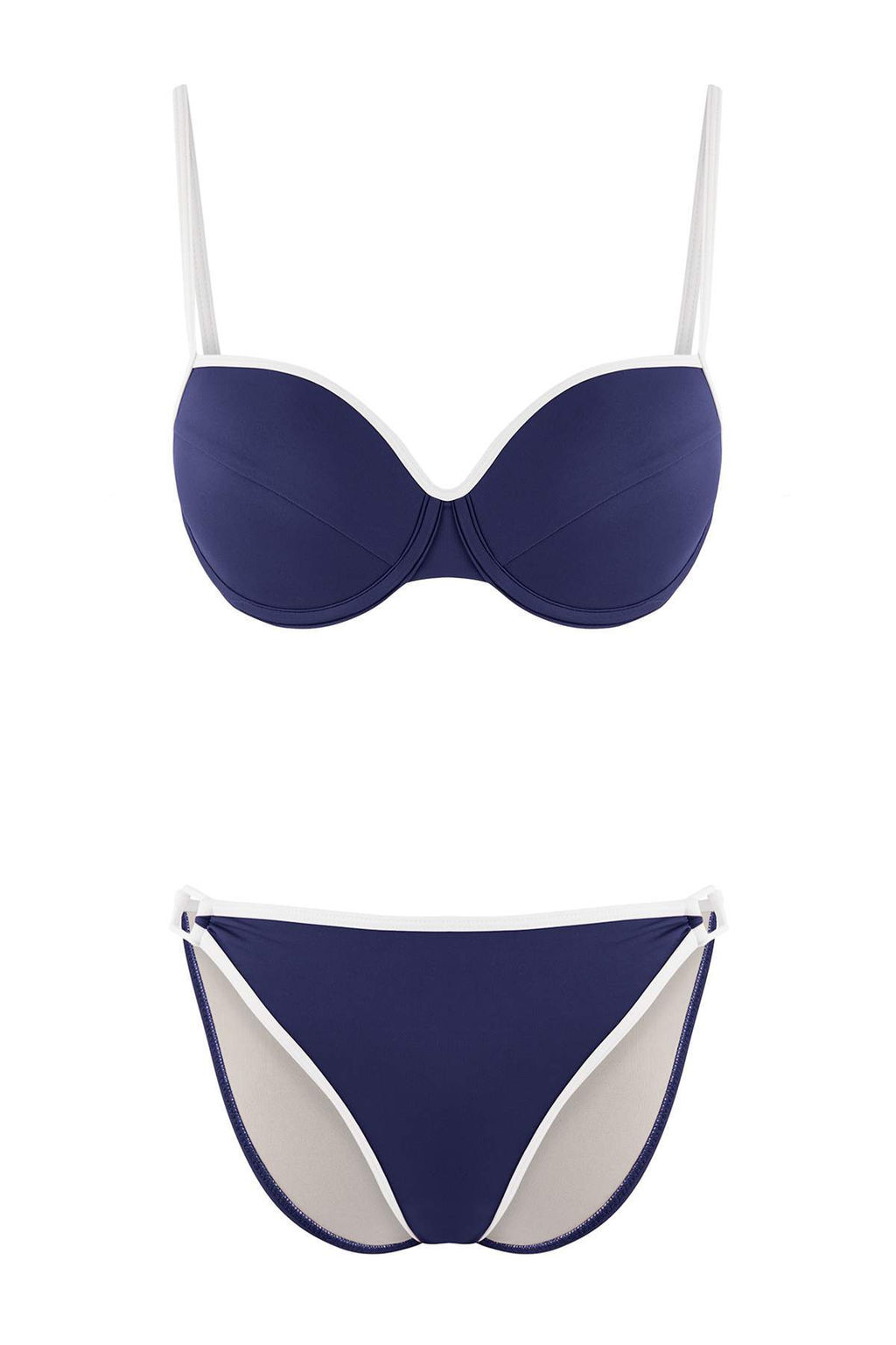 Koyu Lacivert Renk Bloklu Balconette Kapl? Normal Bel Brazilian Bikini Tak?m? TBESS26BT00016 - Trendyolmilla фото 5