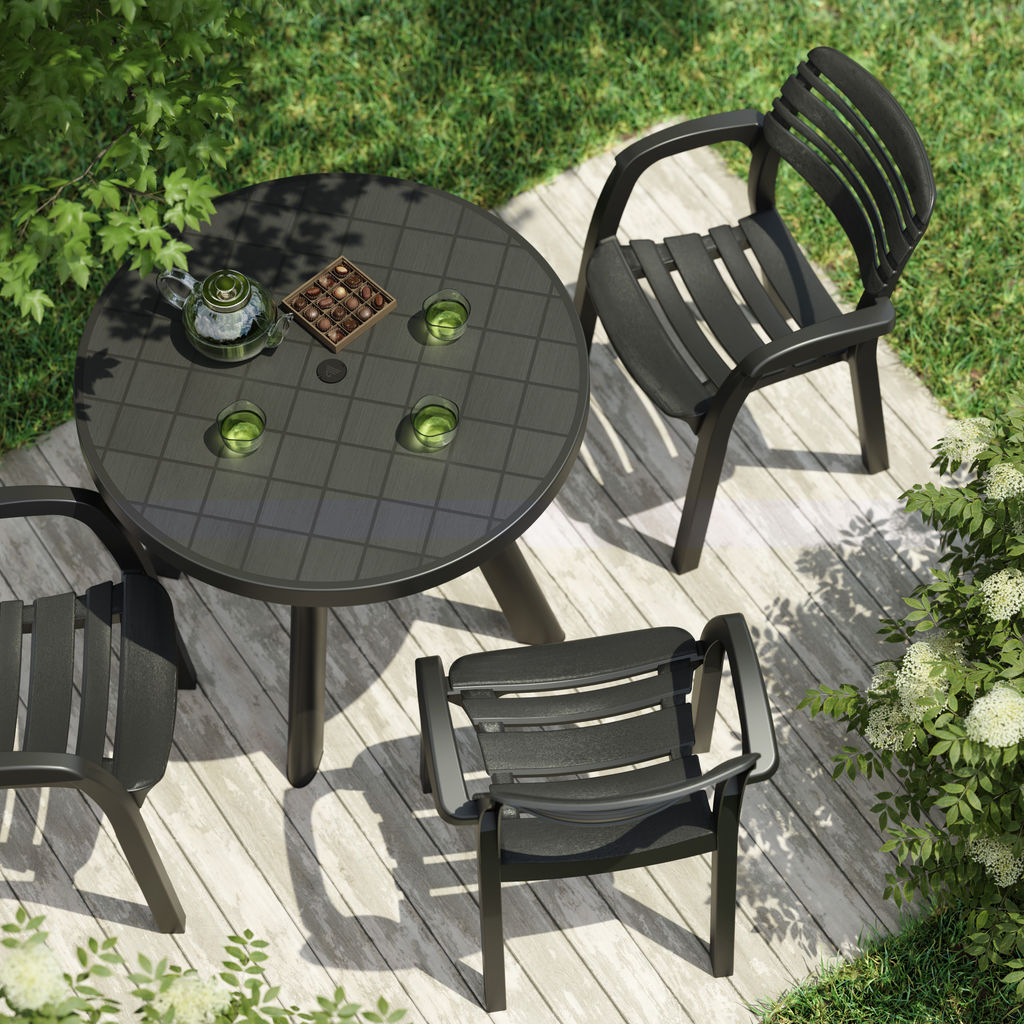 Стол круглый "Атлант" 900мм (графит) М8820