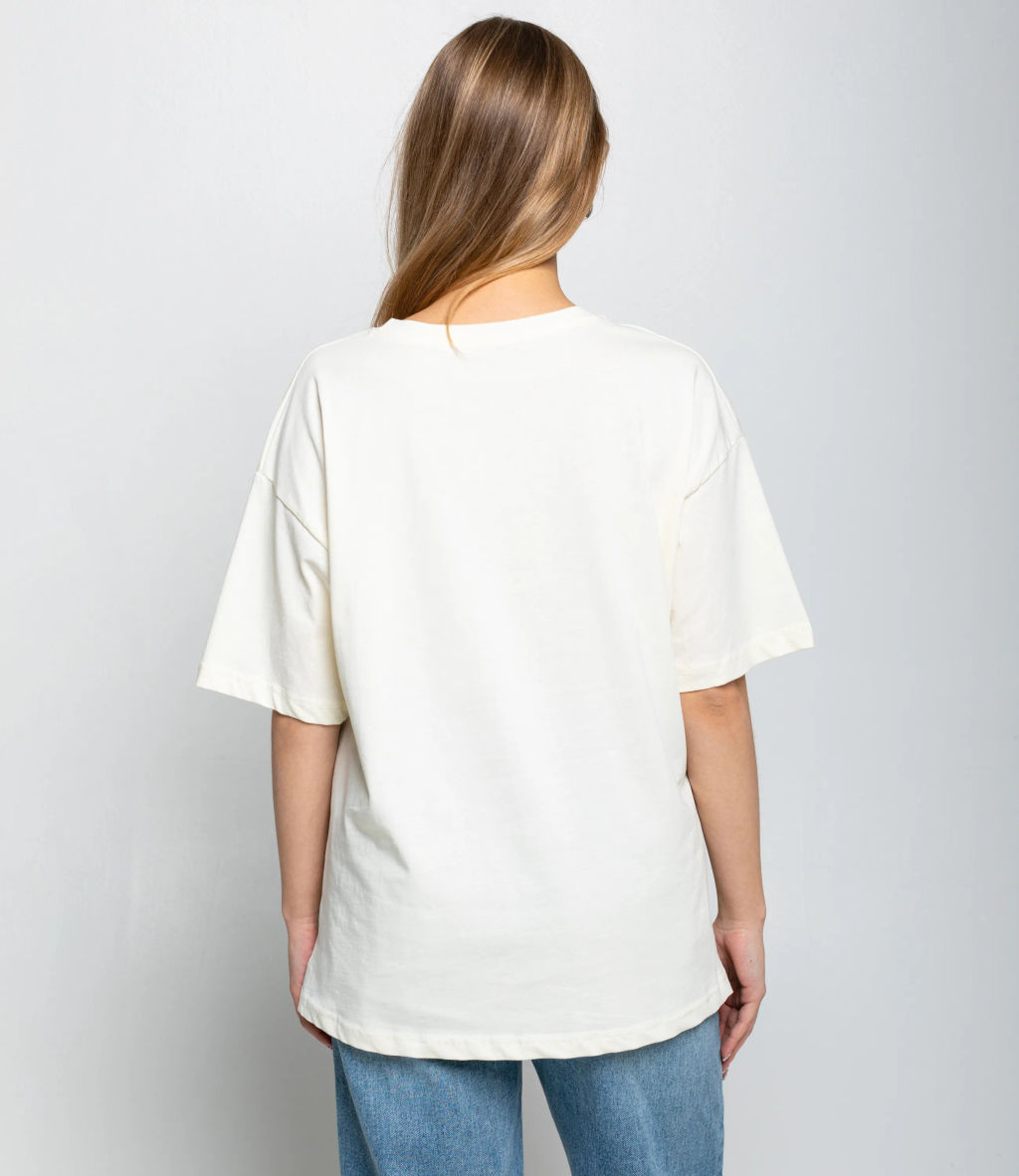 Футболка #КТ8802 (8), кремовый