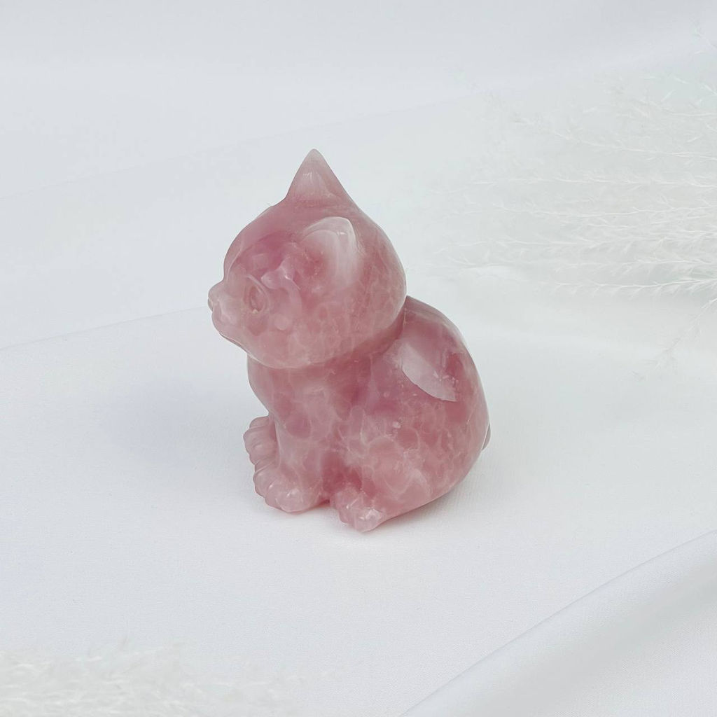 Фигурка Кот из Розового кварца