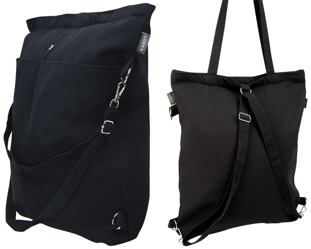Сумка-тоут шоппер LOREX TOUT BAG OUTBOUNDS TOTAL BLACK 45x40x5 см черн. хлопок молния, 2 кармана кар - Buro фото 3