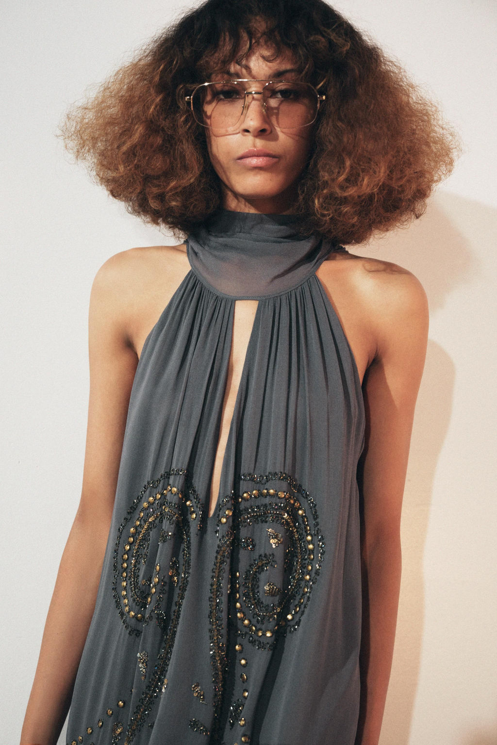 ZW COLLECTION EMBROIDERED HALTER DRESS - Zara фото 2
