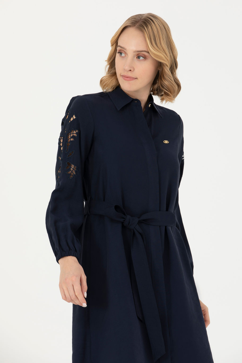 Женское темно-синее тканое платье - U.s. polo assn фото 11