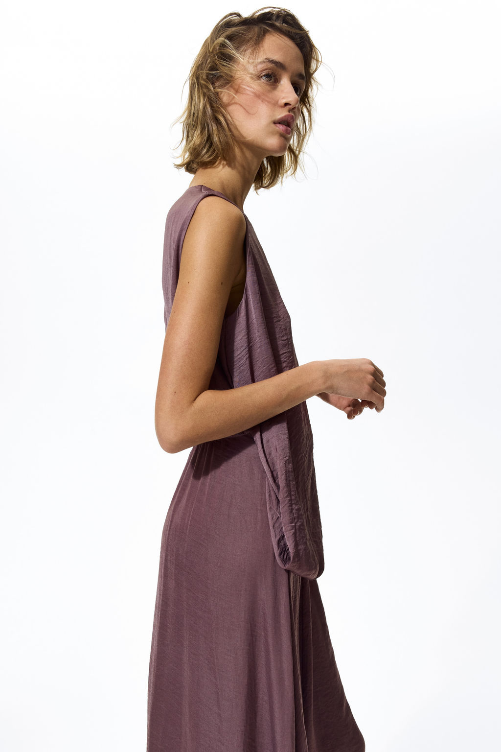 Vestido drapeado de sat?n - H&m фото 7