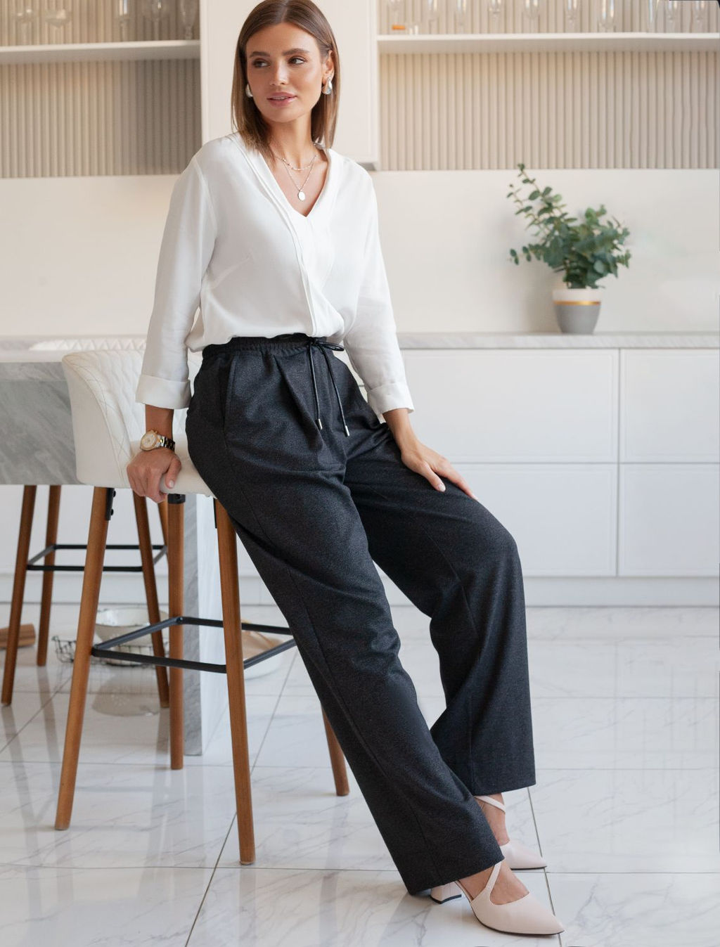 Летящая блузка из премиальной вискозы и лиоцелла